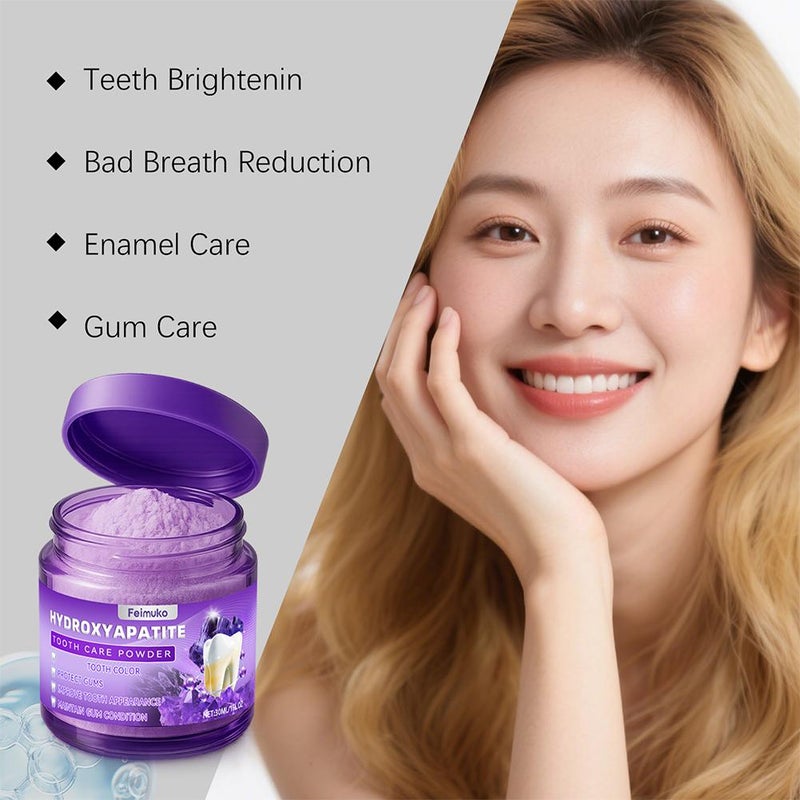 مسحوق تبييض الأسنان، 1 أونصة سائلة مسحوق تبييض الأسنان الأرجواني، معجون أسنان لتفتيح الأسنان للبقع الناتجة عن القهوة والشاي والطعام والنبيذ والتبغ - Image 3